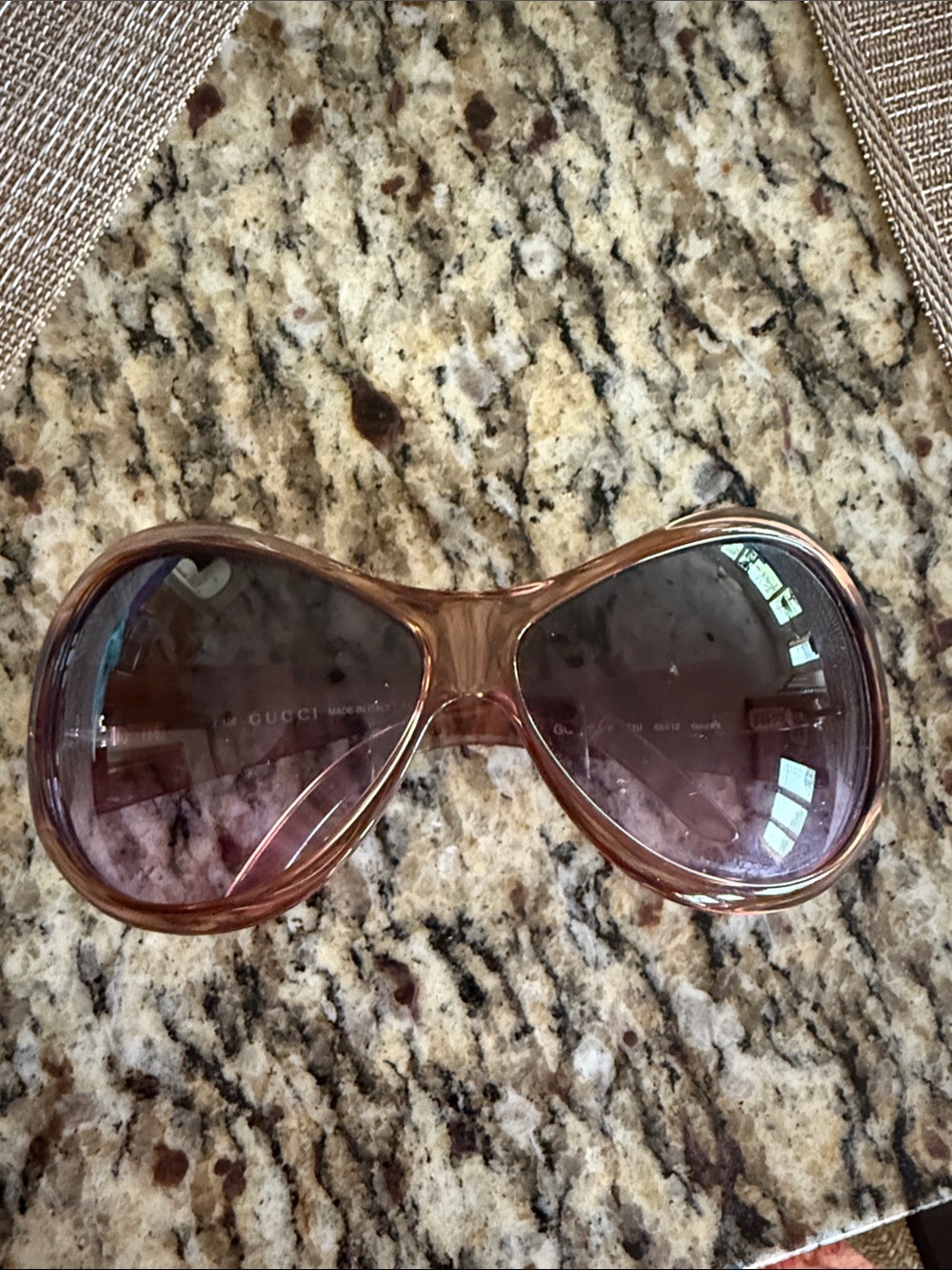 Gucci Oversized Pink-Brown Gradient Women's Sunglasses
